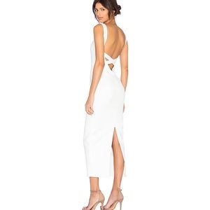 Misha Collection Violet Crossback Midi White Dress